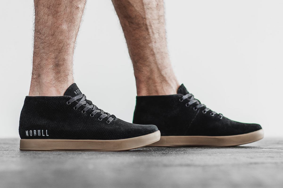 Nobull Suede Mid Men's Trainers Black | Australia (FJ7104)